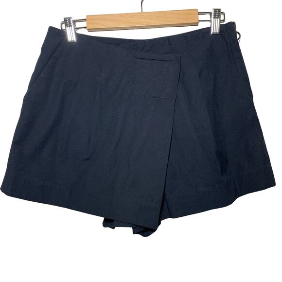 Marc by Marc Jacobs Pleated 4" Wrap Skort Shorts Cotton Spandex Navy Blue US 6 - Picture 2 of 12